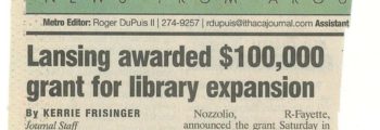 Lansing Awarded $100,000 Grant for Library Expansion