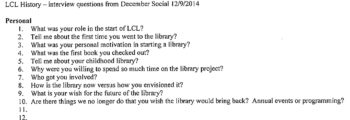 LCL History – Interview Questions from December Social