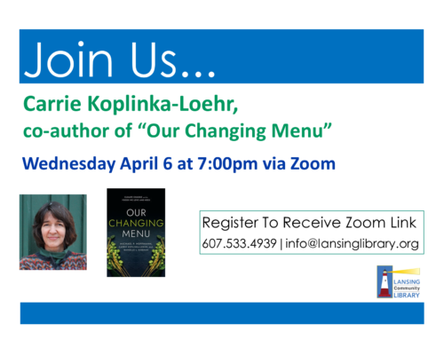 Video Recording for Carrie Koplinka-Loehr, co-author of “Our Changing Menu”