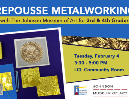 Sign up for the Repousse Metalworking with The Johnson Museum of Art for 3rd & 4th Graders